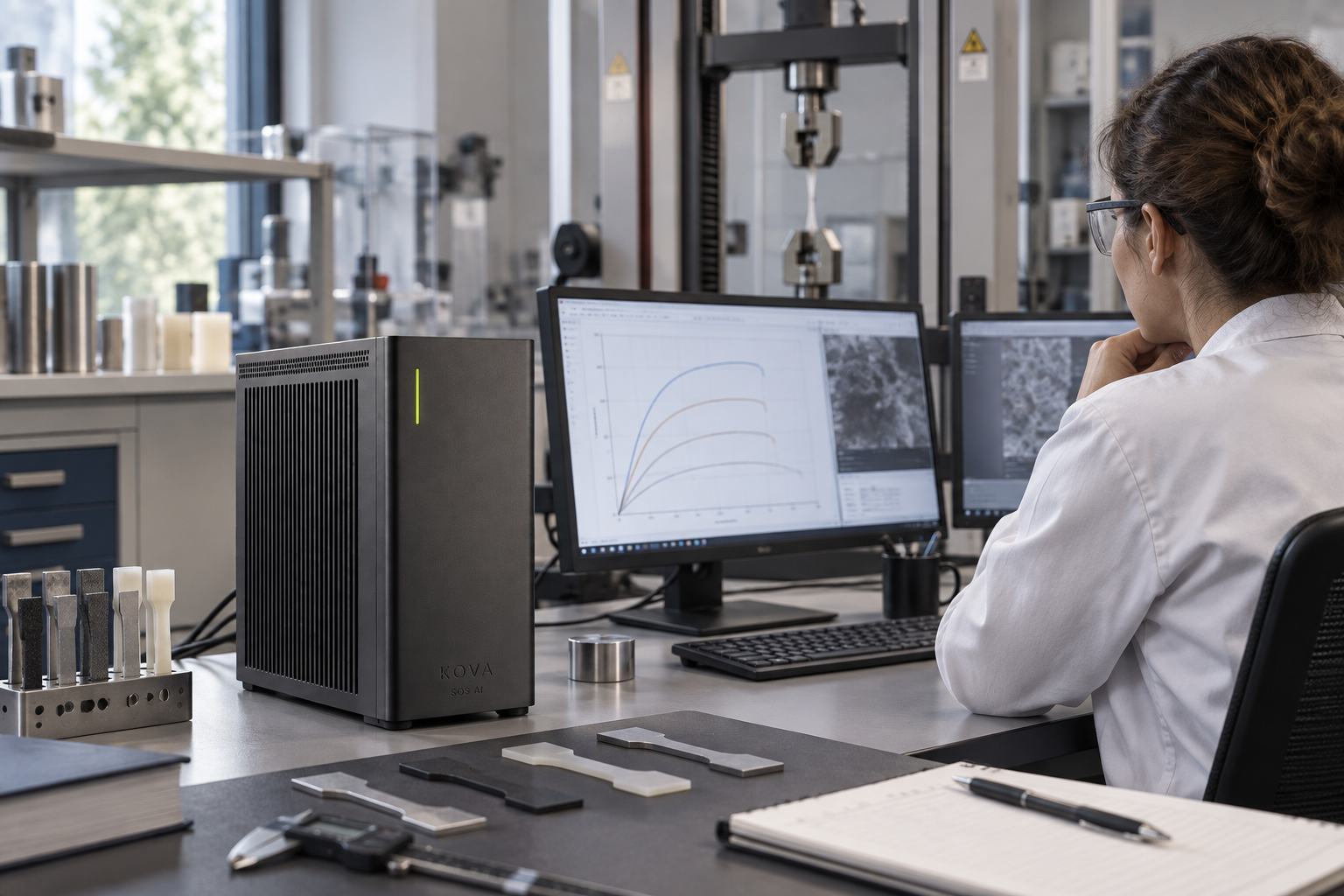 KOVA private AI box in a chemical & materials industries workplace