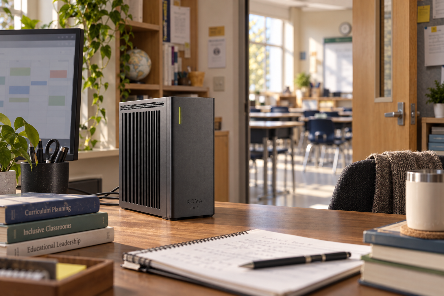 KOVA private AI box in a education workplace
