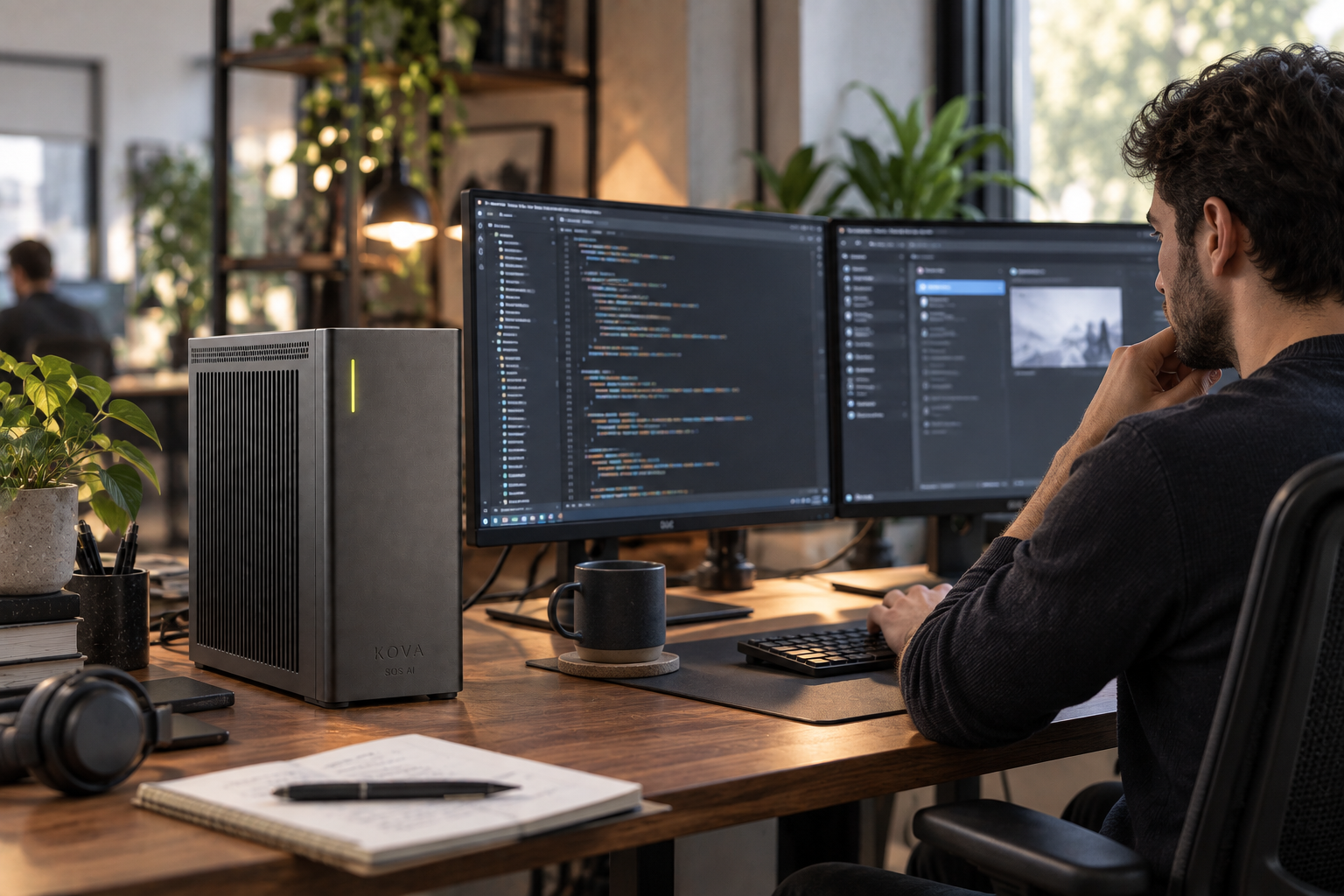 KOVA private AI box in a software & saas workplace